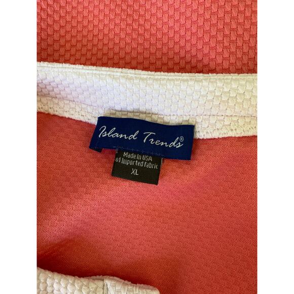 Island Trends Womens XL extra large sleeveless dress coral pink and white knit - Picture 7 of 8